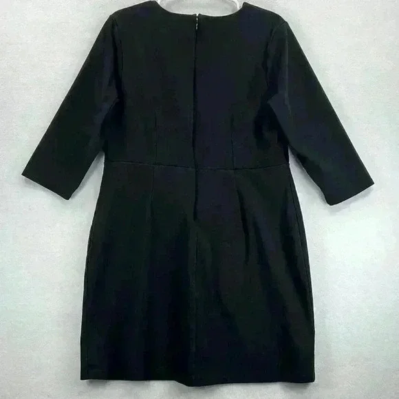 Old Navy Women’s Dress Size XL Black Cotton/Spandex Knit 3/4 Sleeves Back Zipper - Picture 5 of 10